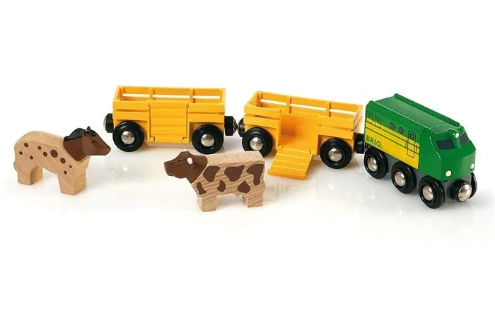 Train des Animaux de la Ferme - BRIO - Circuit en bois - Ravensburger - Mixte dès 3 ans-0