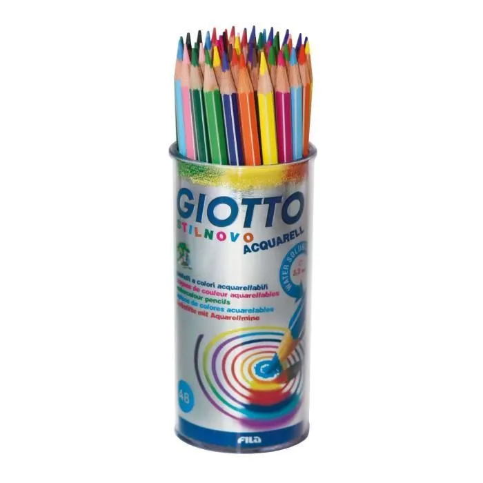 Crayon - Giotto - Aquarell - Lot de 48 - Couleurs vives - Mine aquarellable 3.3 mm-0