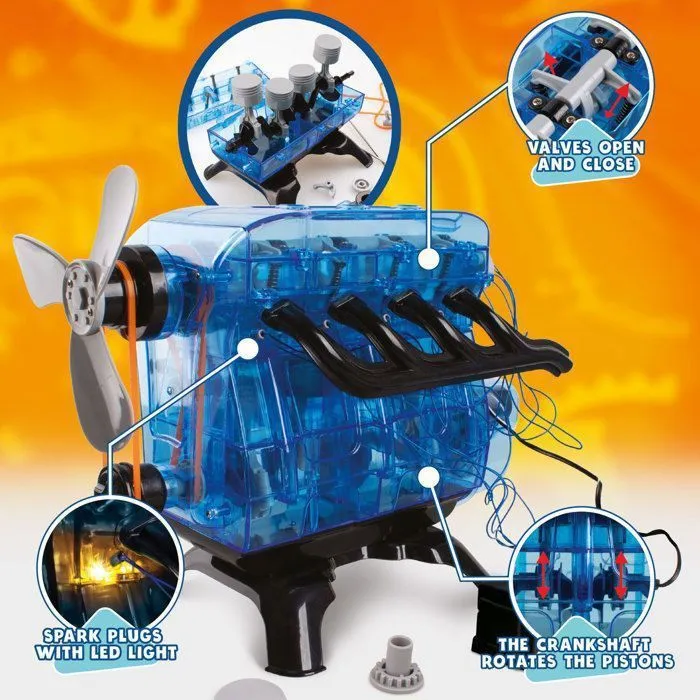 Maquette Moteur, Jeux De Construction pour Enfant +8 Ans, Mini Moteur Thermique, Jeux Exterieur Enfant, Montages Électroniques-3