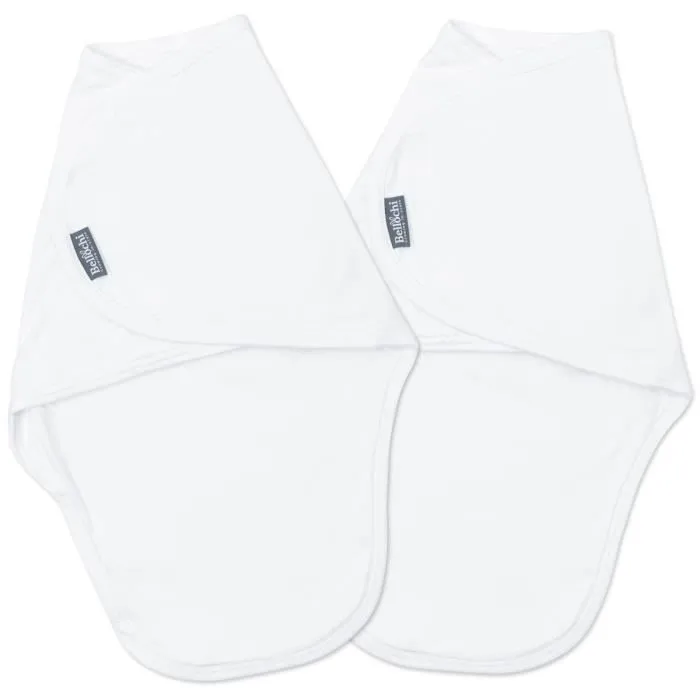 Bellochi Lot de 2 Couverture Emmaillotage Bebe Lange D'emmaillotage 0-3 mois - Coton Doux et Délicat - Certificat - White-0
