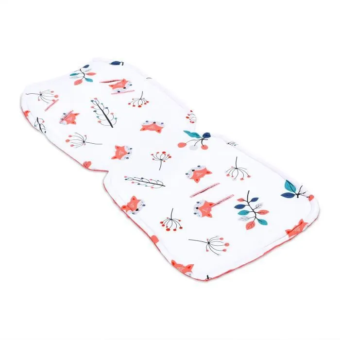 Coussin de siège de poussette 75 x 35 cm - coussin pour Réducteur siège auto pour de enfant -Minky Renard en terre cuite-1