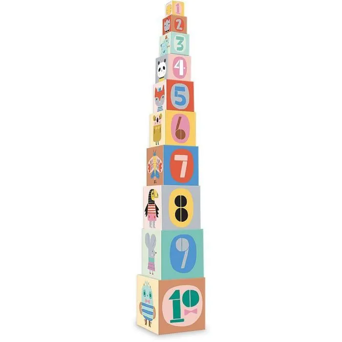 Cubes gigognes Vilac Suzy Ultman - Numérotés de 1 à 10 - Enfant - Bleu-2