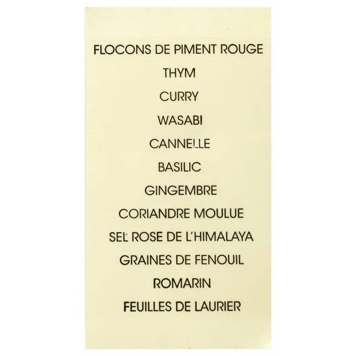 Présentoir Carrousel à épices et herbes aromatiques sur support rotatif et 12 pots en verre avec épices-3