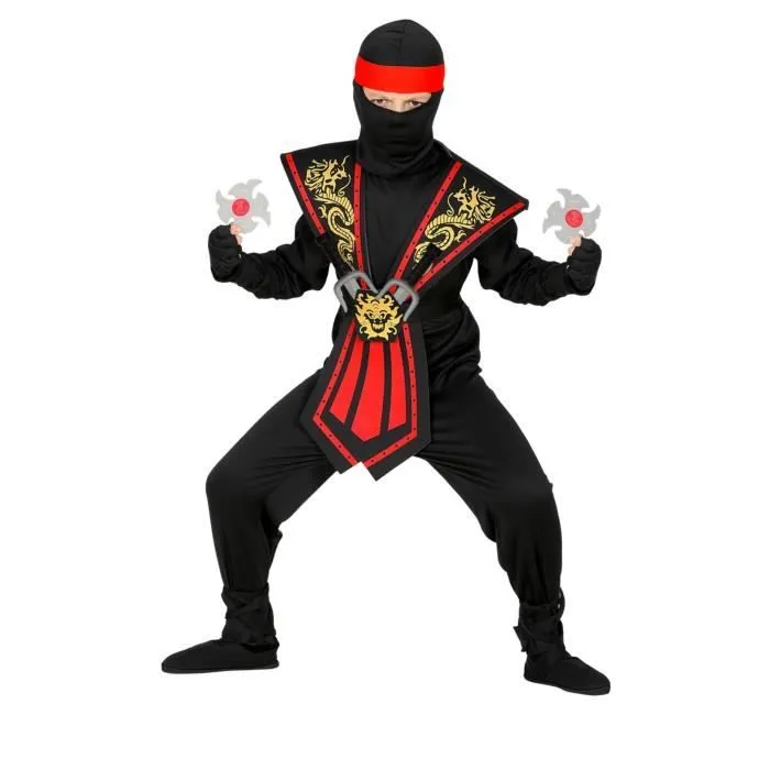 Déguisement ninja avec armes - WIDMANN - 8 ans - Noir - Enfant-0