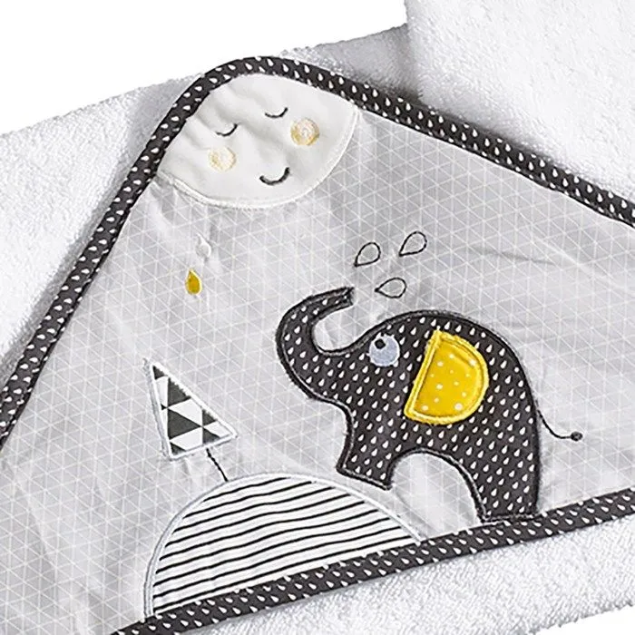 Sortie de bain et son gant en coton blanc - SAUTHON - Babyfan - Mixte - A partir de 1 mois-1