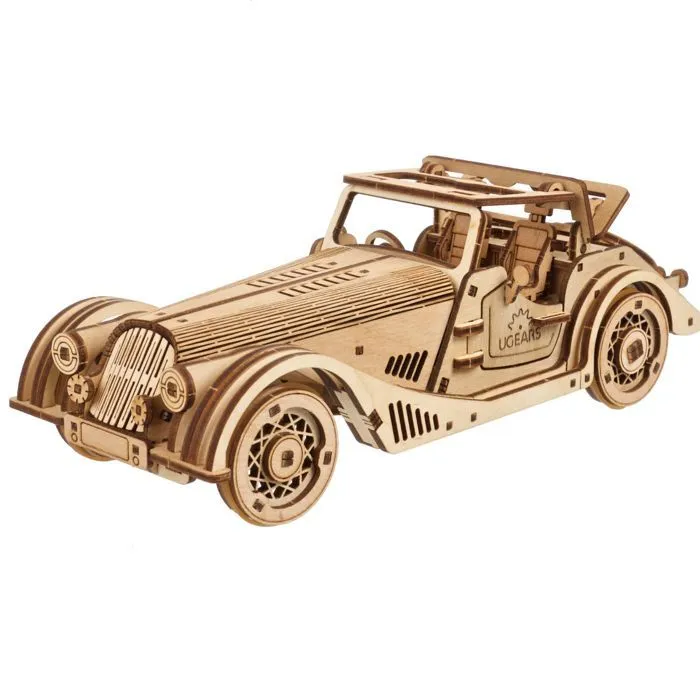 Puzzle 3D Ugears Modèles mécaniques Voiture de sport Rapid Mouse Bois-1