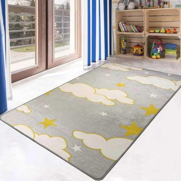 Tapis NUAGE Gris/Jaune, Dimension: 80x150-0