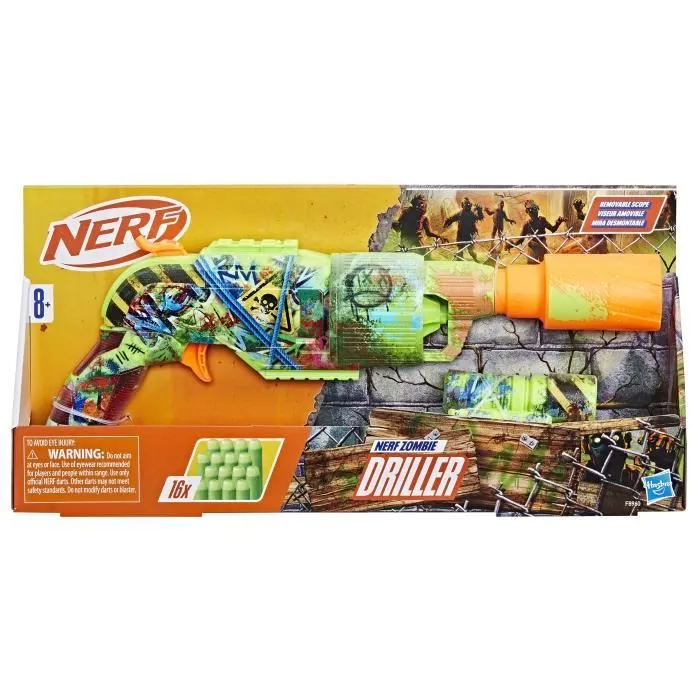 Nerf Zombie Driller, Blaster à fléchettes, cylindre rotatif, Dès 8 ans-7