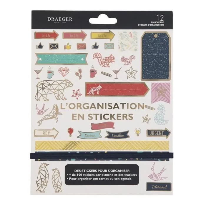12 planches de stickers d'organisation - Constellations