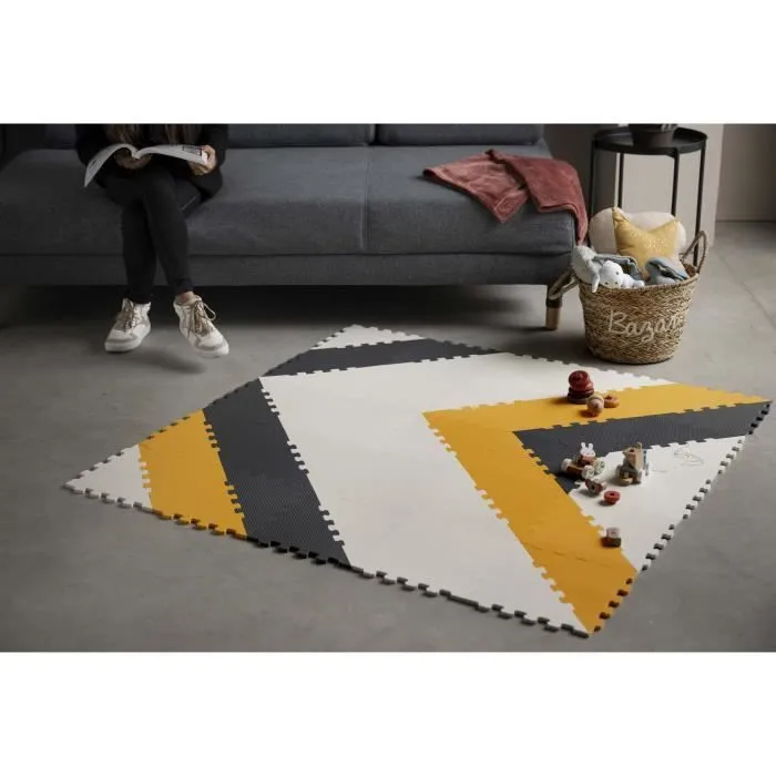 FORMULA BABY Lot de 50 Dalles en mousse 3 couleurs (Beige, Anthracite, Orange) - Utilisable à partir de 10 mois-1