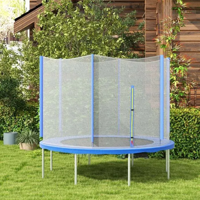 SPORTNOW Filet de remplacement pour trampolines Ø 244 cm 6 poteaux droits filet de sécurité pour trampolines, filet rond-2