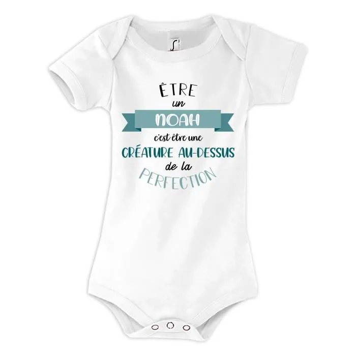 Body bébé mixte blanc - Noah - parfait pour cadeau de naissance-0