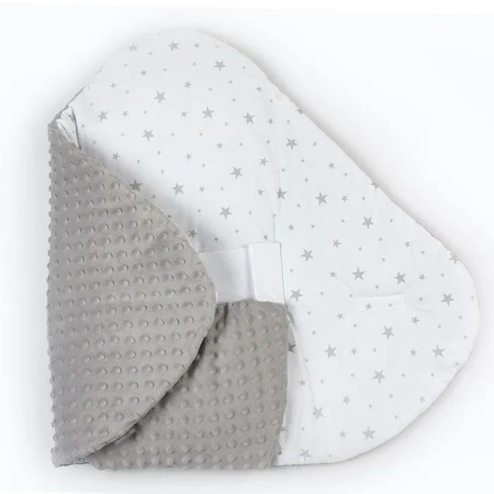 Gigoteuse d'emmaillotage évolutive - SEVIRA KIDS - Minky Stella - Gris - Mixte - 4x70x90cm-3
