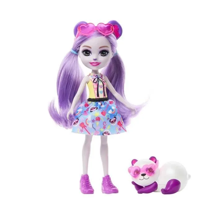 Enchantimals - Bêtes Citadines - Poupée Violetta Panda et figurine - Mini Poupée - ENCHANTIMALS - HNT58 - POUPEE ENCHANTIMALS-0