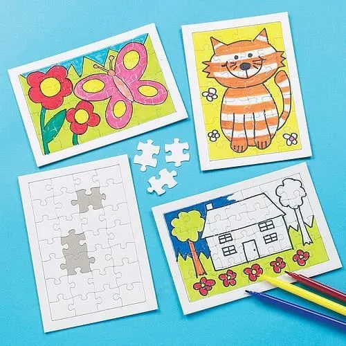 Lot de 6 Puzzles vierges à décorer - Loisirs créatifs pour enfants-0