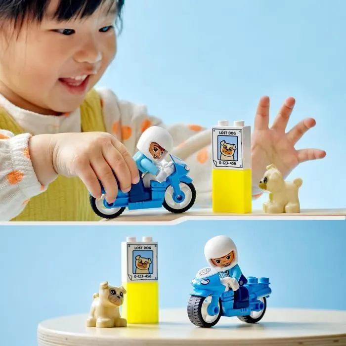 LEGO® 10967 DUPLO La Moto De Police, Jouet Pour les Enfants de 2 Ans et Plus, Développement De La Motricité Fine-4