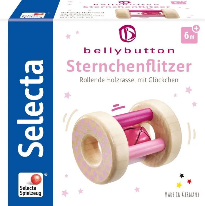 Selecta Spielzeug hochet filles 7 cm bois naturel/rose-2