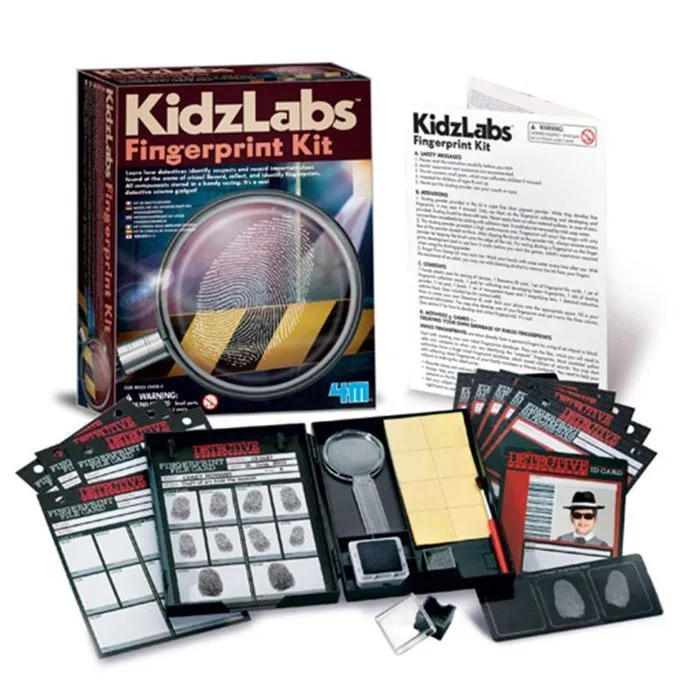 Kit de détective - Empreintes digitales - Noir et rouge - Enfant - Mixte-0