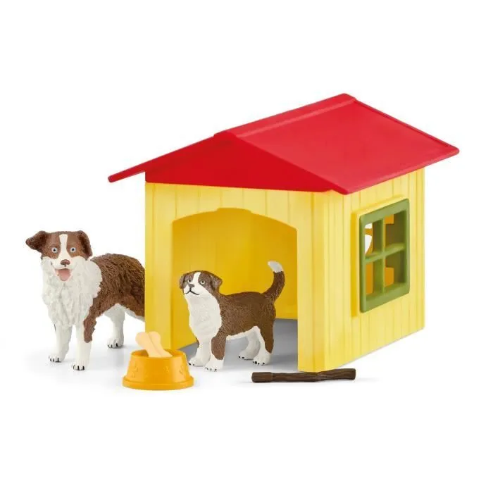Figurine Niche pour Chien , pour enfants dès 3 ans, coffret, 18,8 x 8,2 x 14,7 cm - Schleich 42573 FARM WORLD-1