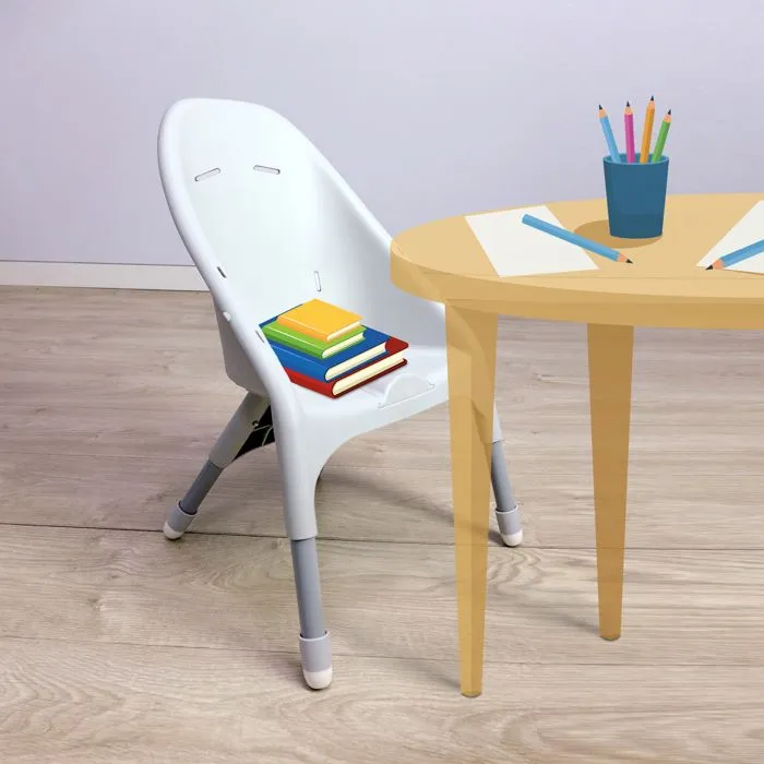TROTTINE Chaise haute pliante et évolutive, Design moderne et simplicité d'utilisation AGAP Grey-4