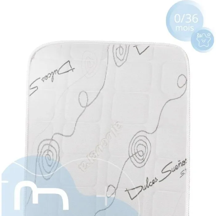 MICAMAMELLAMA - Matelas Bébé Mémo Respiral - Anti étouffement - Mémoire de forme - épaisseur 12cm - 70x140 cm-0
