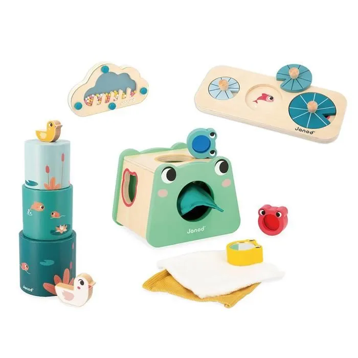 Box Jeux Bébé 1 An - 4 Jouets d'éveil adaptés - Jeu Sensoriel Bébé - Forme à l'Eveil du Nouveau-Né-2