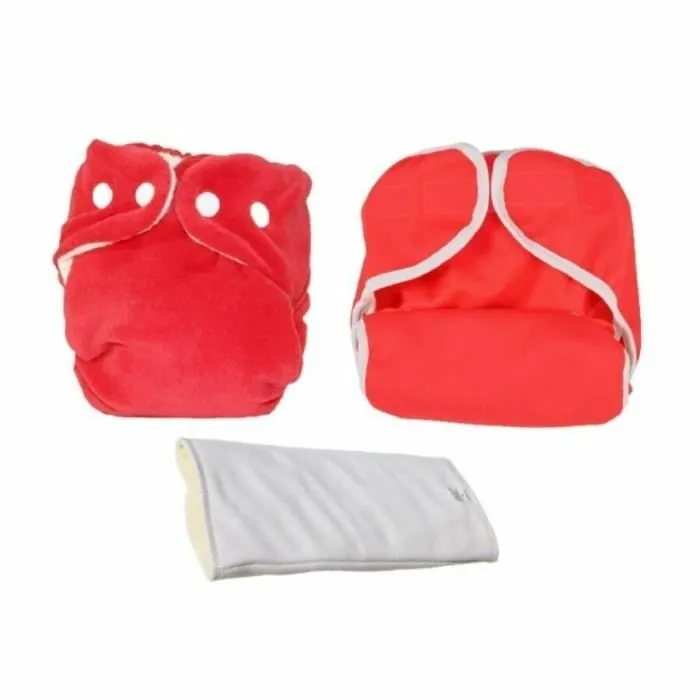 Kit d'essai Couches Lavables - So Bamboo - Taille 2 (8-16 kg) - Tomate-Blanc-0