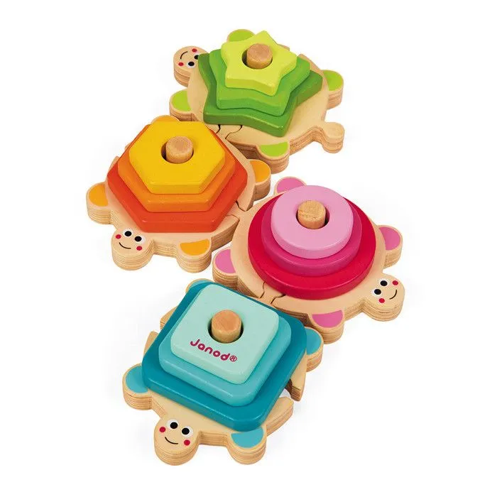 JANOD - Tortues des Formes I wood (bois) - Jouet d'éveil en bois pour bébé de 18 mois à 4 ans-3