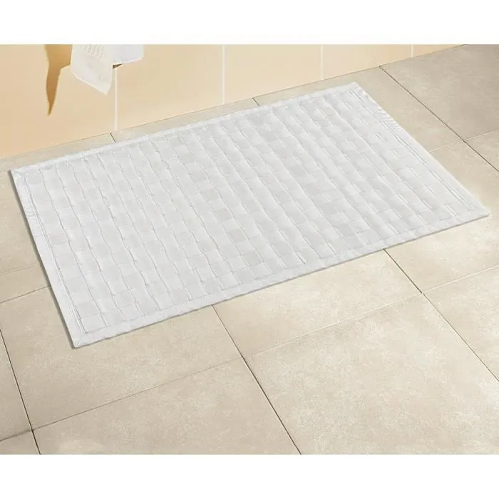 Tapis de bain - WENKO - Adria Blanc - Bambou - Antidérapant - 80x50 cm-2