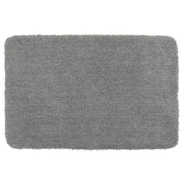WENKO Tapis de bain Mélange, tapis salle de bain, 30 mm d'épaisseur, polyester microfibre, 55x65 cm, gris clair