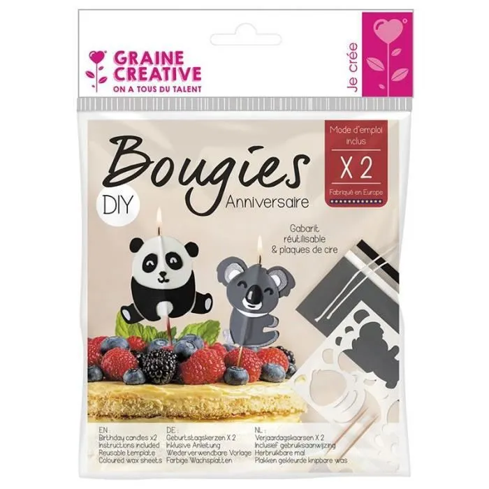 Kit DIY bougies anniversaire Koala et panda-0