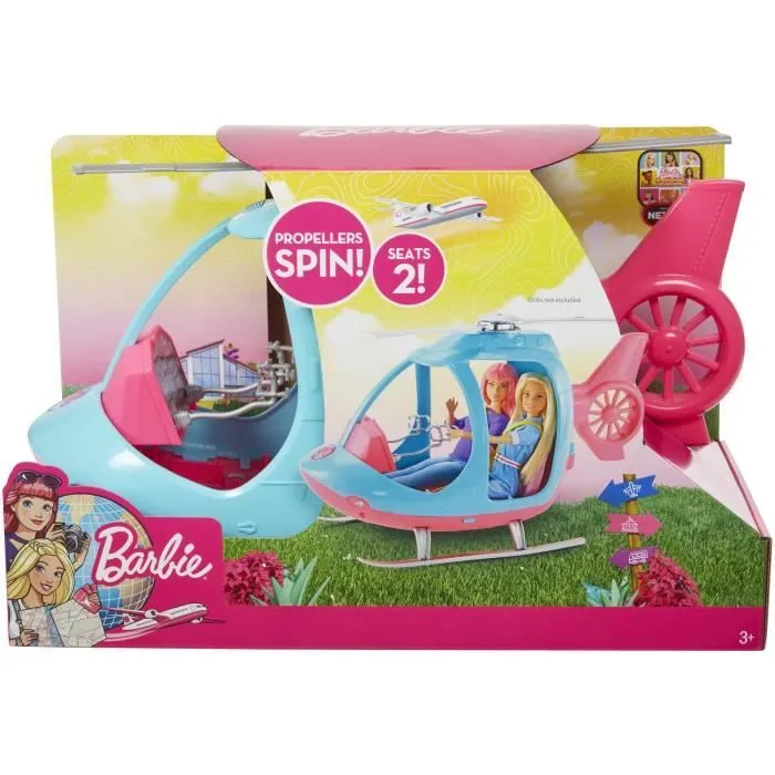 BARBIE Hélicoptère 2 places avec hélice rotative - 41 cm-4
