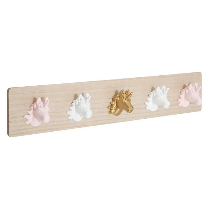 Patère enfant "Licorne" 10x55 cm - Multicolore - Atmosphera createur d'interieur-0