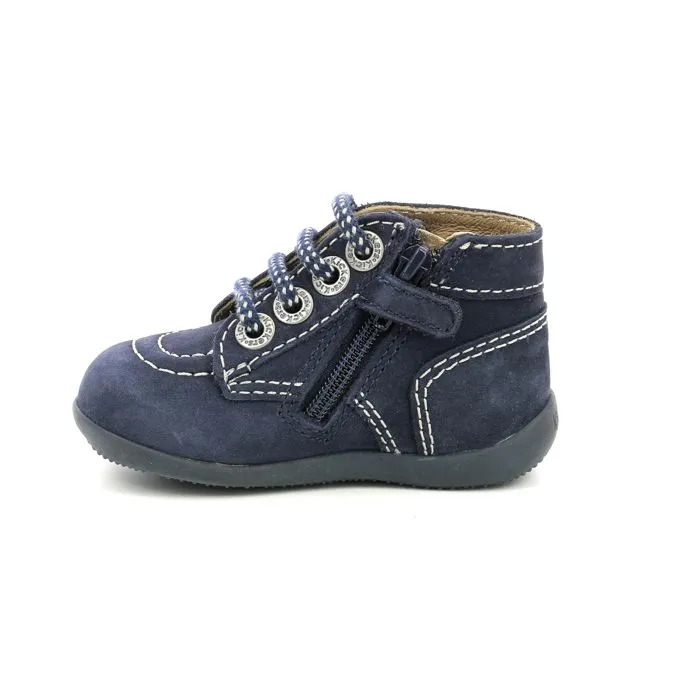 Bottillons - KICKERS - Bonzip - Cuir - Marine - Mixte-3