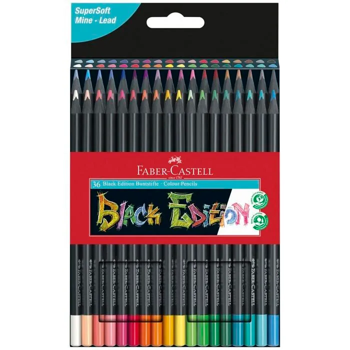 Crayon de couleur - Faber-Castell - 116436 - 36 pièces - Mines lisses super douces - Mixte-0
