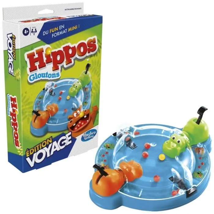 Hippos gloutons Voyage, jeu de société de voyage pour 2 joueurs, dès 4 ans, Hasbro Gaming-0