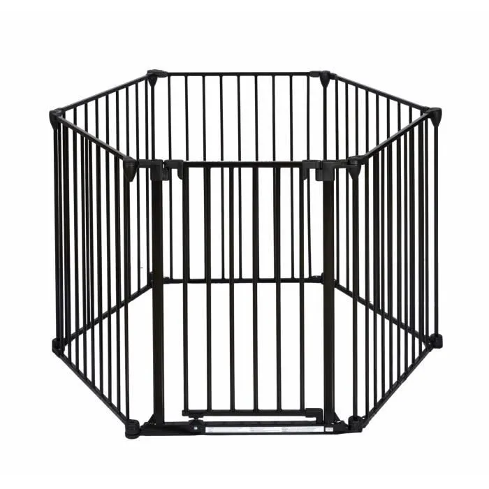 Barrière pare-feu de cheminée ou poêle à bois 6 pans - 360 cm - Noir - NORDLINGER PRO-4