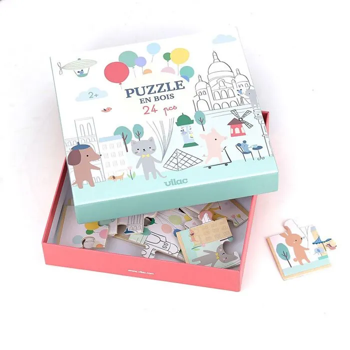 Vilac - Puzzle en bois Escapade à Paris 24 pcs-1