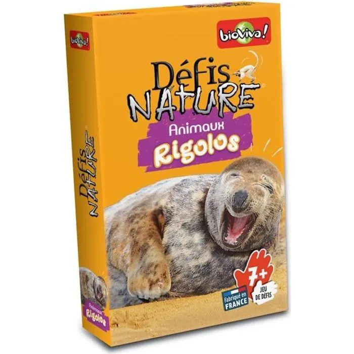 Jeu de cartes BIOVIVA Défis Nature - Animaux rigolos pour enfants à partir de 7 ans-0