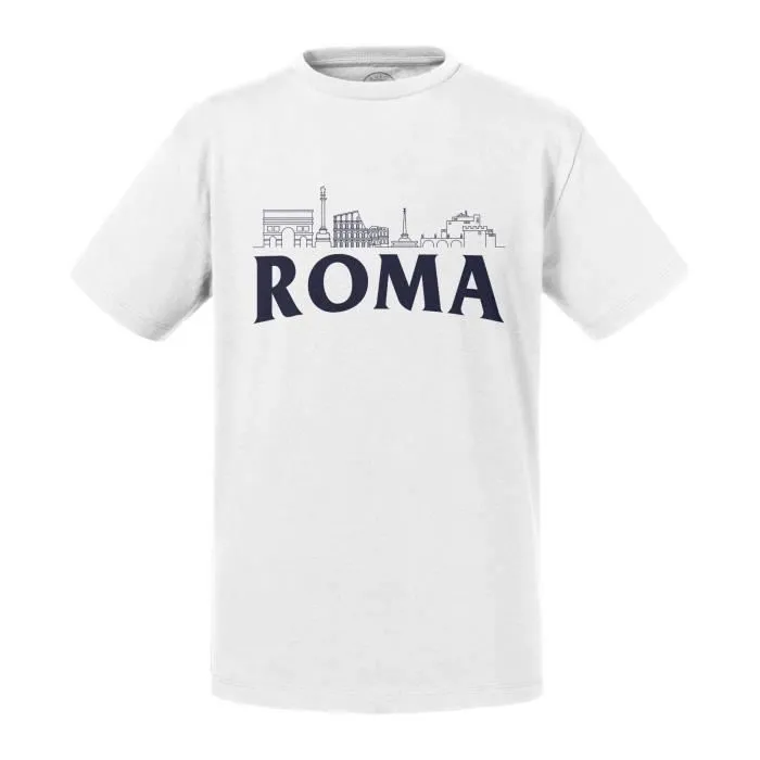 T-shirt Enfant Blanc Roma Minimalist Rome Voyage Histoire Tourisme-0