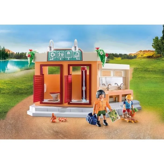 PLAYMOBIL 71424 Camping, avec une douche fonctionnelle, 100 pièces, Univers du Camping, Dès 4 ans-3