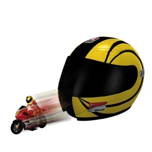Véhicule miniature - MONDO MOTORS - 66067 - Lanceur en forme d'helmet de moto Ducati + 1 moto-0
