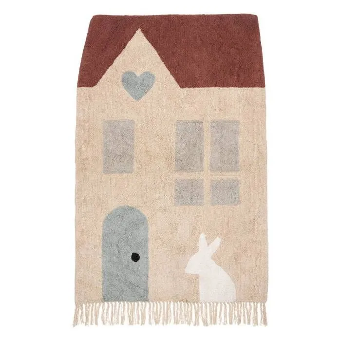 Tapis enfant - ATMOSPHERA - Maison - Lapin blanc - Coton - Multicolore-0