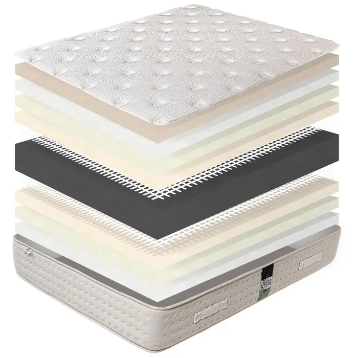 Matelas 90x190 cm,Purlux,26cm,latex,mousse haute densité,ferme,indépendance du couchage,face été/hiver-3