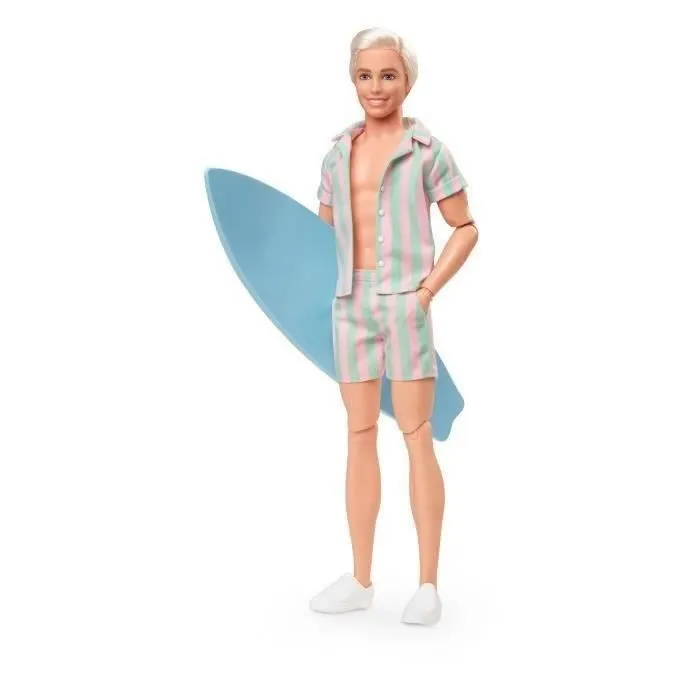 Barbie Le Film-Poupée Ken® avec ensemble de plage rayé à collectionner HPJ97-5