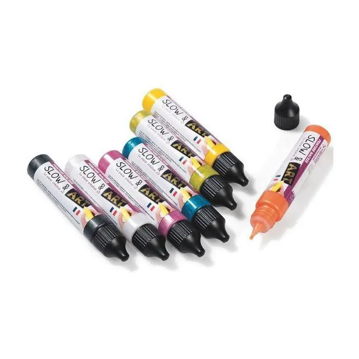 Peinture Slow & Art - prune pailleté - 30 ml-1