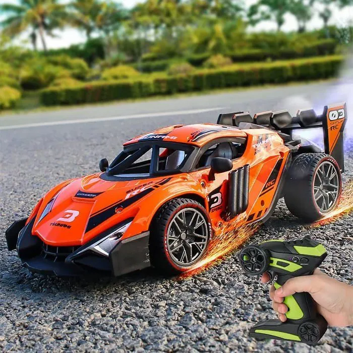 Voiture télécommandée - Voitures RC en Alliage 1:16 avec lumière de Brume de pulvérisation, 2WD 20 km/h Courses Aavec 2 Piles-3