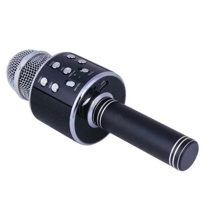 SHOP-STORY - Micro de karaoké sans fil avec Fonction bluetooth - Noir-2