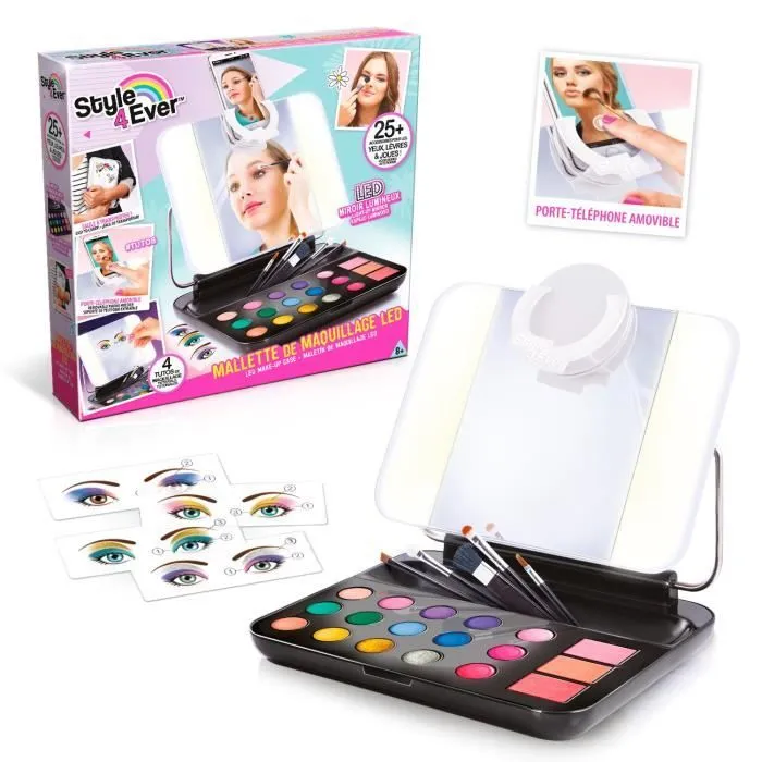 Mallette de maquillage pour enfant avec miroir LED et porte-téléphone - Style 4 Ever - Canal Toys-1