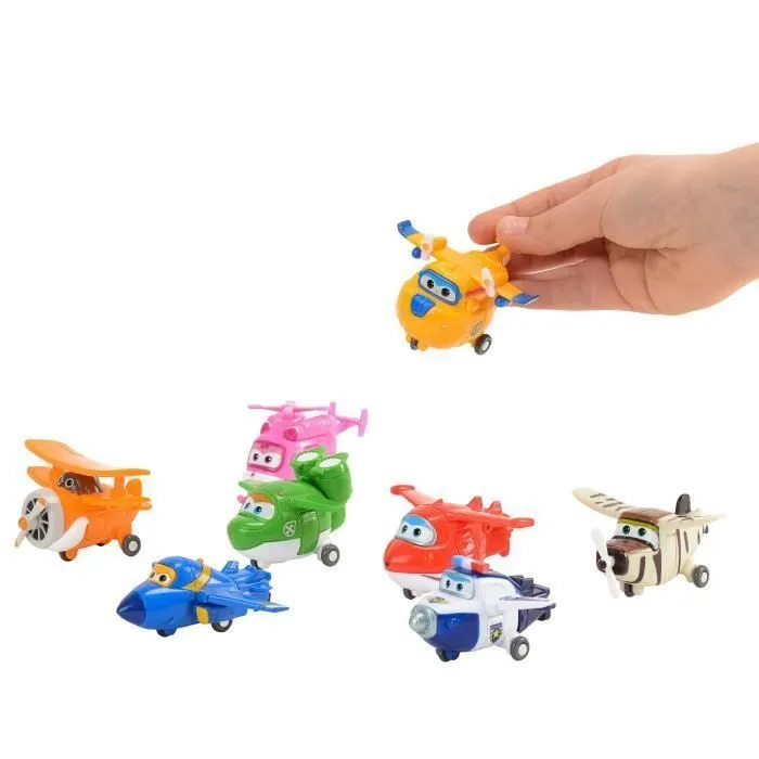 Coffret Figurines Super Wings Collector de 8 Transform'a'bot + 7 figurines "WORLD AIRPORT CREW" Saison 1-3